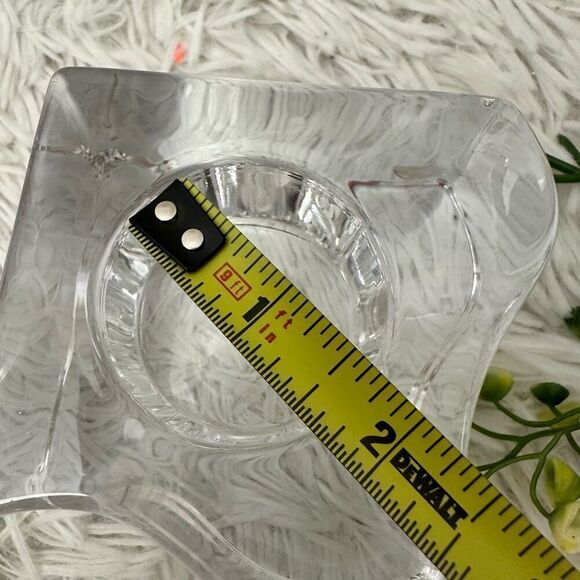 Orrefors Sweden Crystal Puzzle Piece Votives Candle Holder Clear Heavy 1 piece - Picture 6 of 9